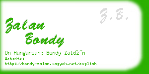 zalan bondy business card